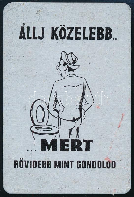 Állj közelebb, mert rövidebb mint gondolod. Humoros fém kártyanaptár. 1986