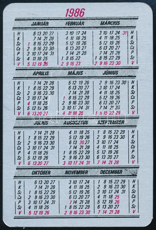 Állj közelebb, mert rövidebb mint gondolod. Humoros fém kártyanaptár. 1986 - Image 2