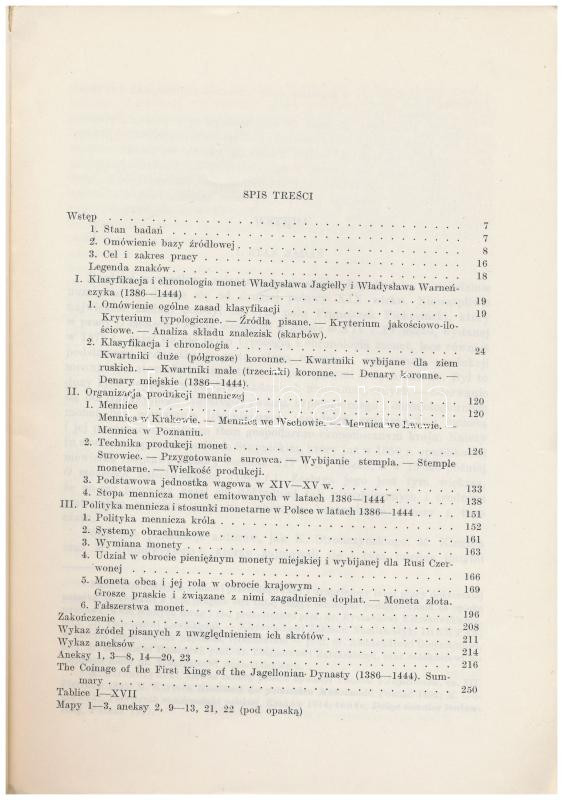 Stanislawa Kubiak: Monety Pierwszych Jagiellonów (1386-1444). Ossolineum, Krakkó, 1970. Használt állapotú, mellékletekkel. Stanislawa Kubiak: Monety Pierwszych Jagiellonów (1386-1444). Ossolineum, Kraków, 1970. Used condition, with - Image 2