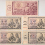 Csehszlovákia 1960. 10K (4x) + 1964. 50K T:III,III- Czechoslovakia 1960. 10 Korún (4x) + 1964. 50 Korún C:F,VG