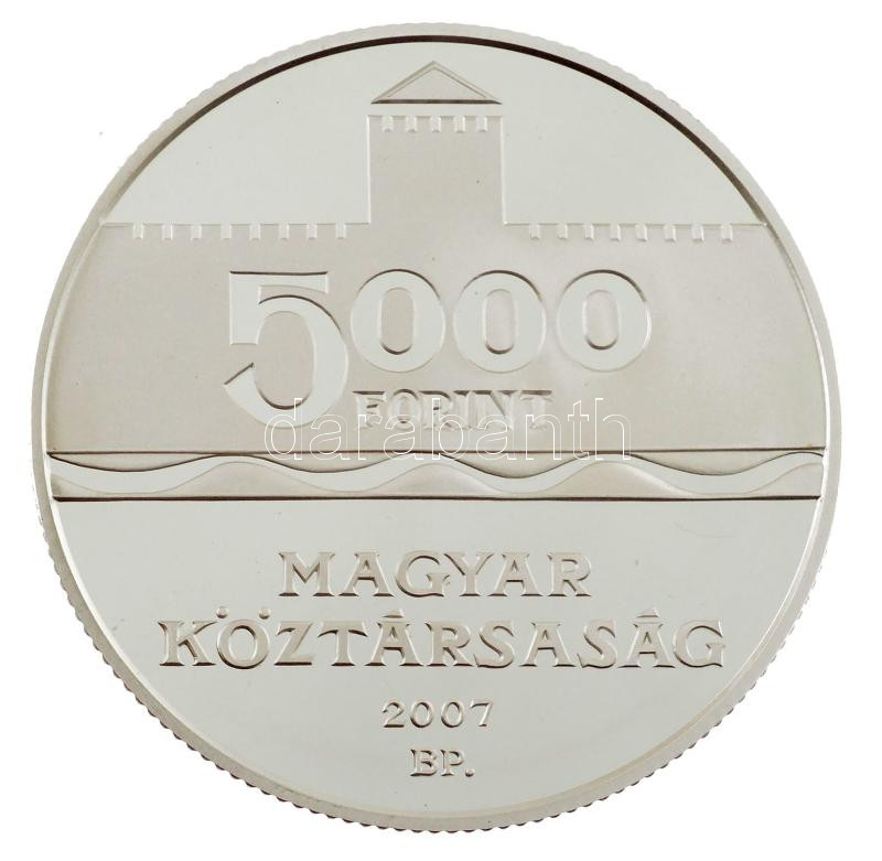 2007. 5000Ft Ag 'Gyulai vár' kapszulában, tájékoztatóval T:PP apró fo. Adamo EM210