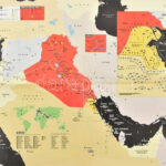 Time The gulf war map, Az öböl háború térképe, angol nyelvű térkép, a hátoldalán a háborúban résztvevő országok fegyverzetével, hajtott, 37x53 cm