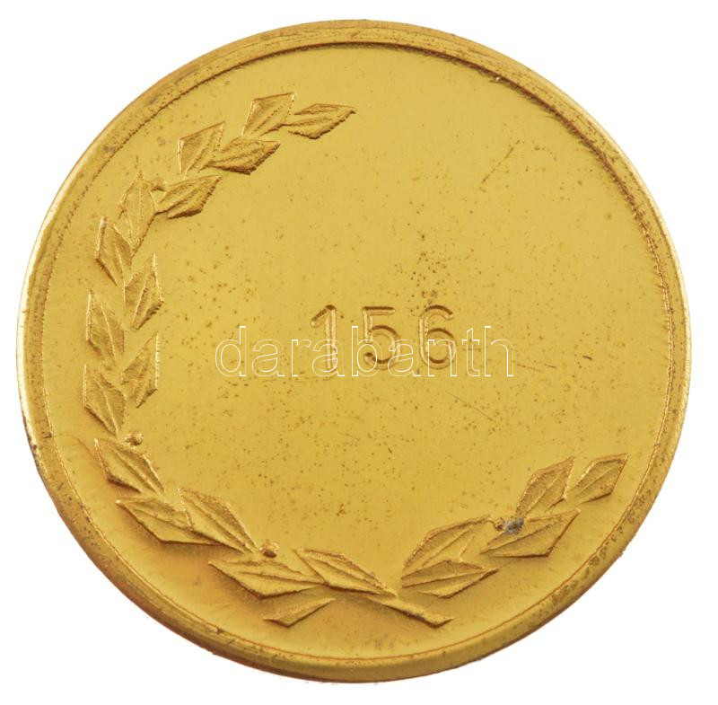 1974. 'Csepel Autógyár 25 év' kétoldalas, aranyozott fém emlékérem, hátoldalán '156' gravírozással (40mm) eredeti tokban T:1 - Image 2