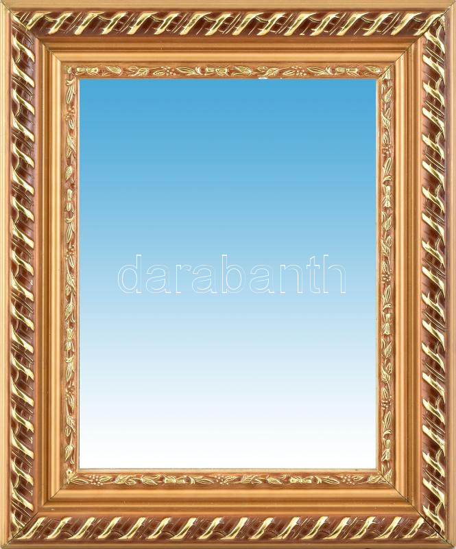 Tükör. Dekoratív, modern fakeretben. 41,5x37 cm. Belső méret: 33x25 cm