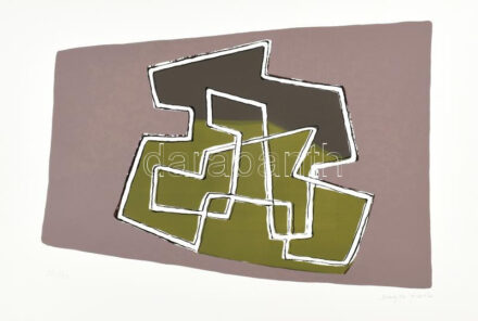 Frank Magda (1914-1997): Szoborterv. Szitanyomat, papír, jelzett, számozott (24/40), lapméret: 35x50 cm