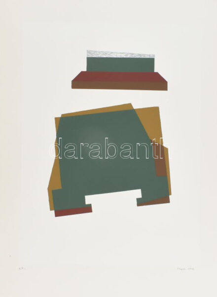 Mark (Márkus), Anna (1928-): Geometrikus kompozíció, 1990. Szitanyomat, papír, jelzett, művészpéldány E.A. jelzéssel. 46x34 cm / screenprint on paper, artist's proof