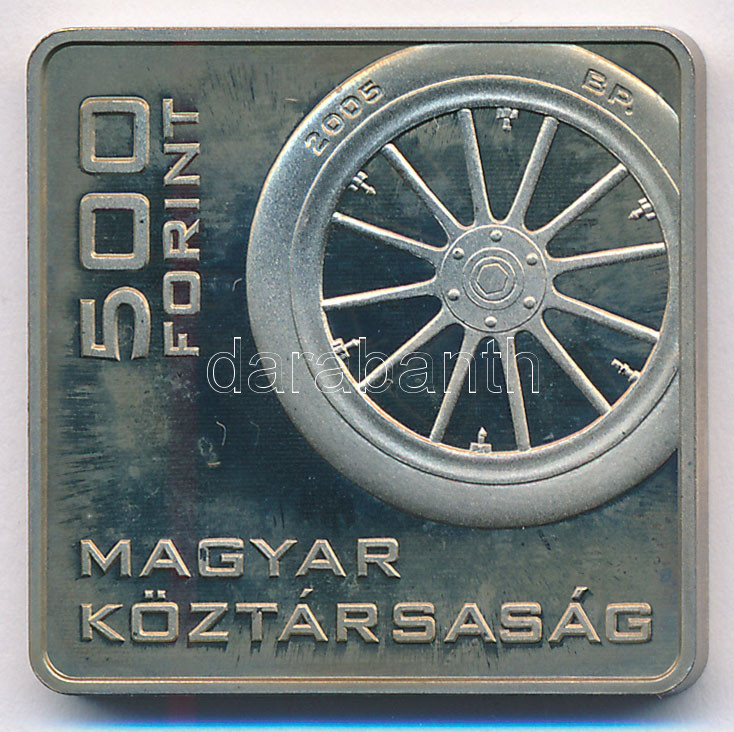 2005. 500Ft '100 éves az első magyar postaautó' T:1 (eredetileg PP) fo. Adamo EM197 - Image 2