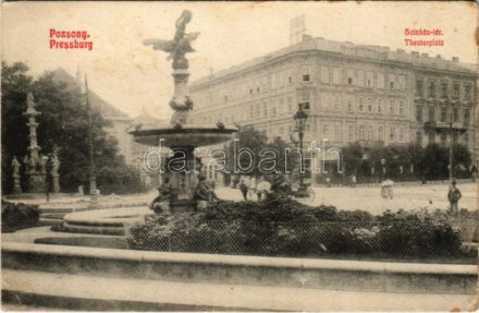 Pozsony, Pressburg, Bratislava; Színház tér, kávéház / Theatre square, cafe (EK)