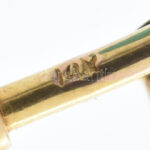 Arany (Au) 14K esernyő függő türkizzel, jelzett, 3,8×1,5 cm, bruttó: 3,3 g - Image 3