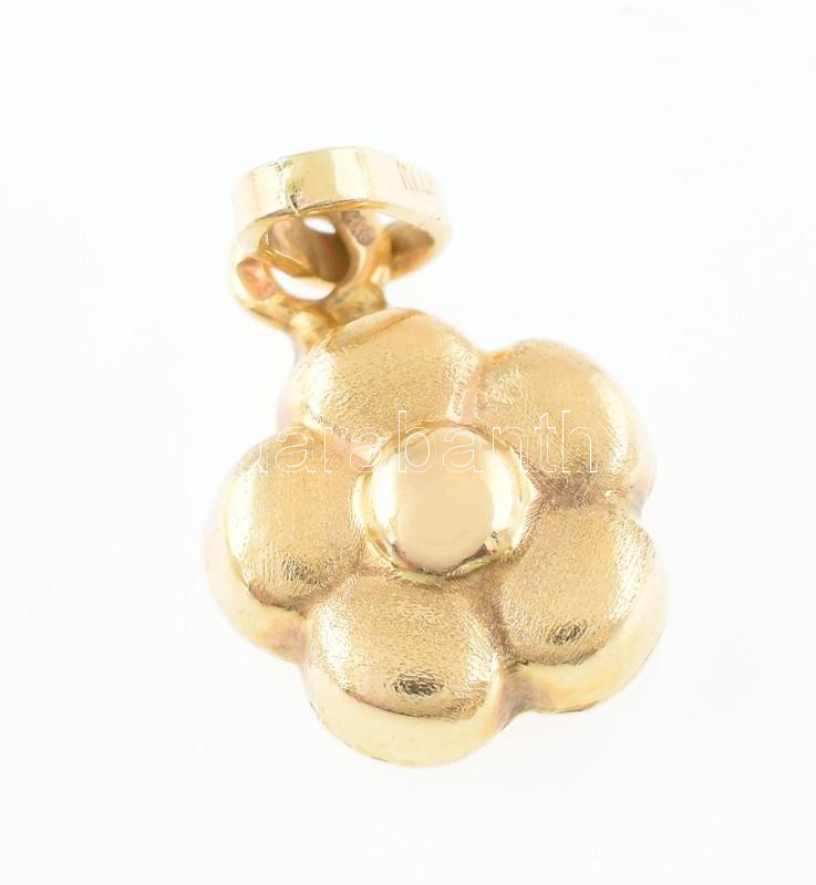 Arany (Au) 14K virág függő, jelzett, 2,2×1,2 cm, nettó: 1,5 g