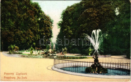 Pozsony, Pressburg, Bratislava; Ligeti park. Freistadt M. kiadása / Au-Park / park (EB)