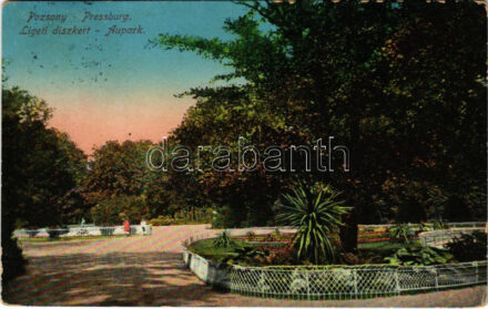 1914 Pozsony, Pressburg, Bratislava; Ligeti díszkert / Aupark / park (EK)