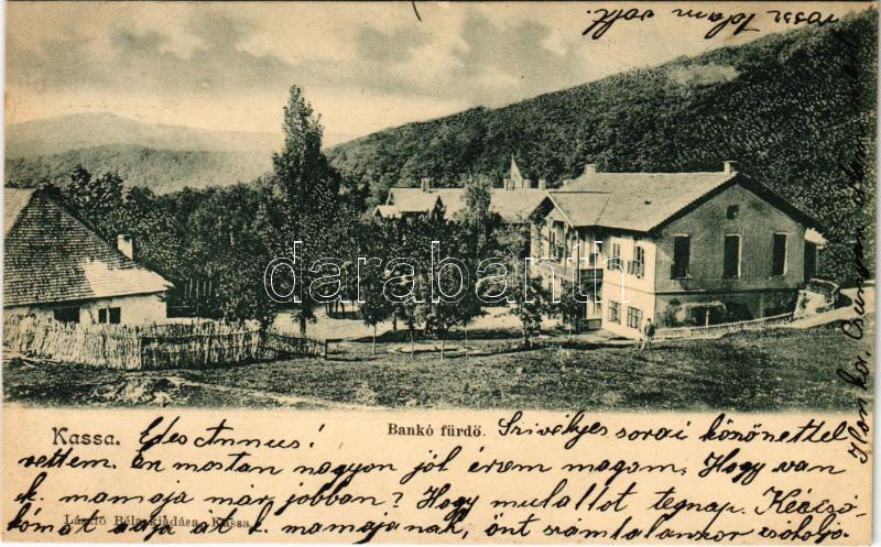 1902 Kassa, Kosice; Bankó-fürdő. László Béla kiadása / spa, bath in Bankov