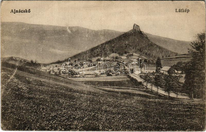 1919 Ajnácskő, Hajnácka; látkép, vár / Hrad / castle (fa)
