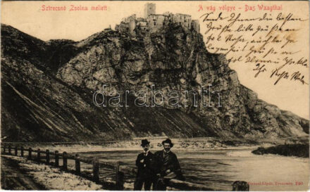 1904 Sztrecsnó, Sztrecsény, Strecno; Das Waagtal / Povazie, Hrad Strecno / Sztrecsnó vára a Vágvölgyben Zsolna mellett. Gansel Lipót 240. / castle ruins, Váh river valley (EK)