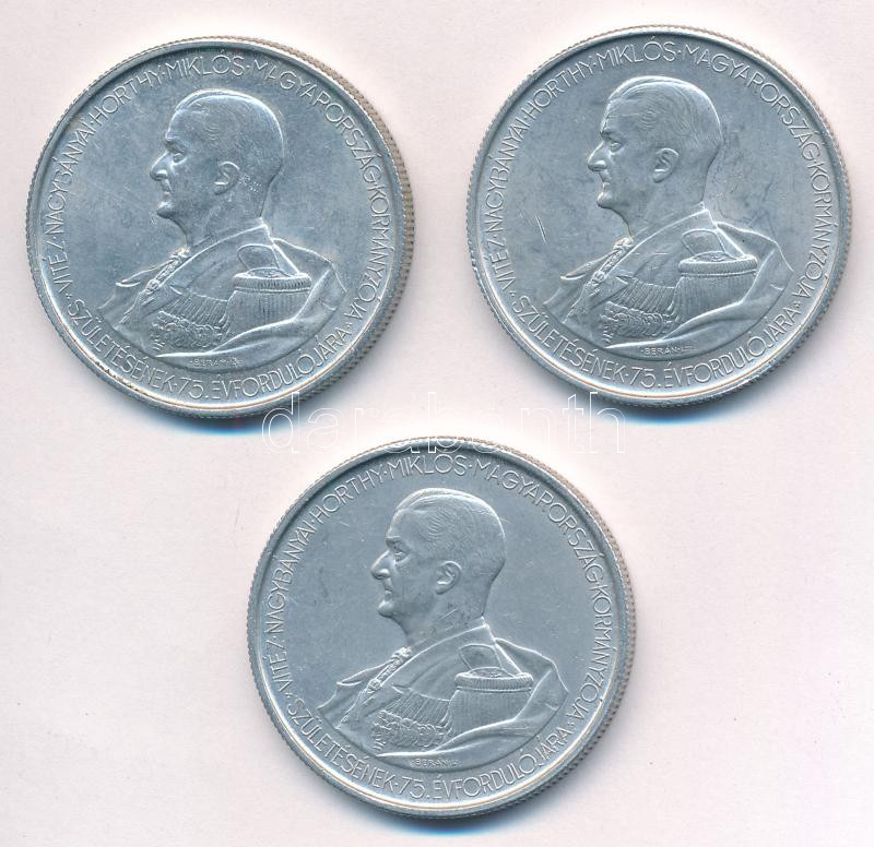 1943. 5P Al 'Horthy Miklós születésének 75. évfordulójára' (3x) T:1-,2 Adamo P8.3