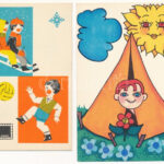 TAKARÉKOSSÁG - 4 db modern magyar grafikai képeslap / MONEY SAVING - 4 modern Hungarian graphic postcards