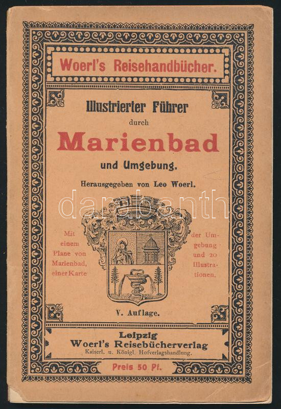 Woerl, Leo: Illustrierter Führer durch Marienbad und Umgebung. Woerl's Reisehandbücher. Leipzig, é.n. (cca 1910), Woerl's Reisebücherverlag. Szövegközi és egészoldalas, fekete-fehér képekkel, térképpel, korabeli hirdetésekkel. Német