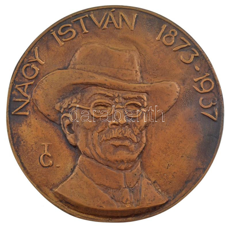Tőrös Gábor (1934-2021) DN 'Dr. Nagy István 1873-1937' bronz emlékérem (135mm) T:1- felül peremén lyukasztott