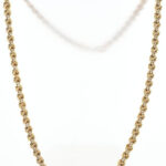 Arany (Au) 14K rózsaszemes nyaklánc, jelzett, h: 49 cm, nettó: 7,8 g