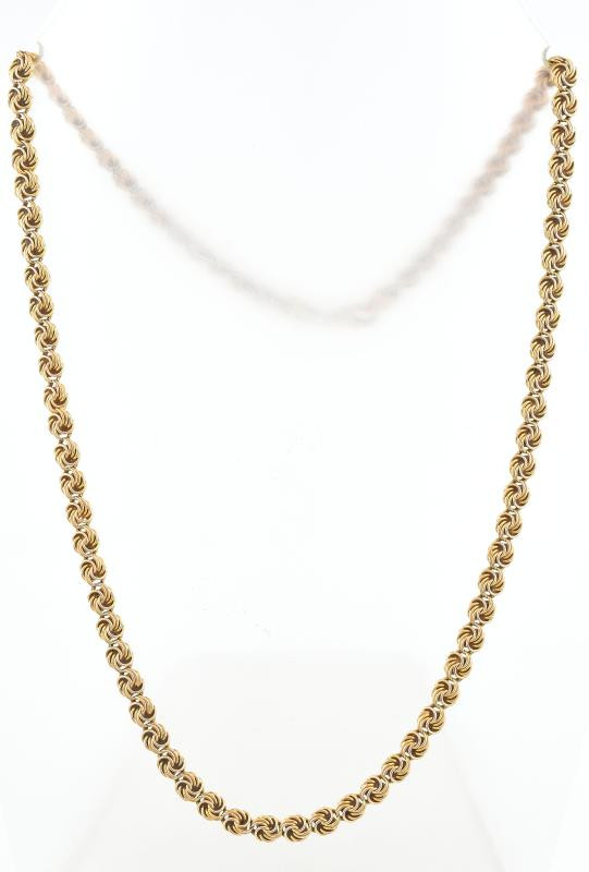 Arany (Au) 14K rózsaszemes nyaklánc, jelzett, h: 49 cm, nettó: 7,8 g