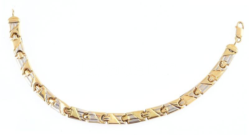 Arany (Au) 14K szögletes lapos karkötő, jelzett, h: 19 cm, nettó: 6,1 g
