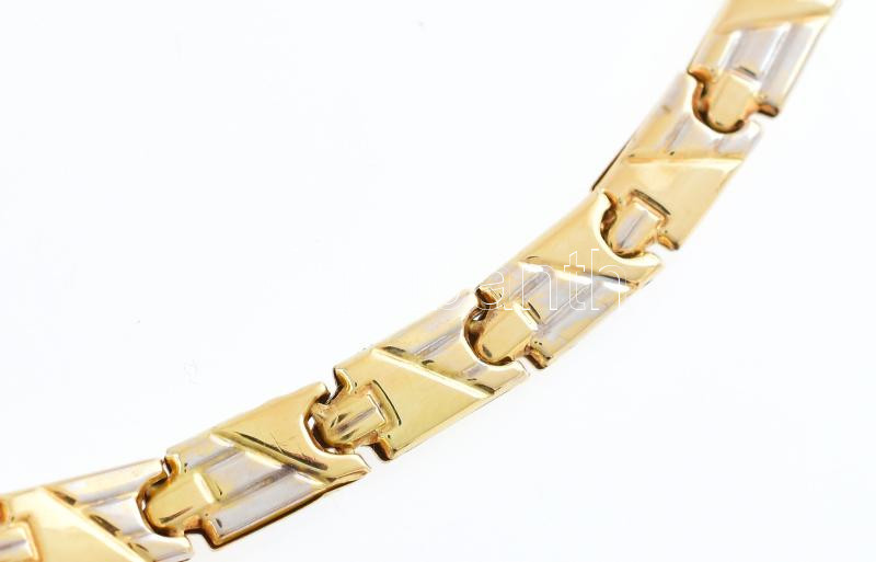 Arany (Au) 14K szögletes lapos karkötő, jelzett, h: 19 cm, nettó: 6,1 g - Image 2