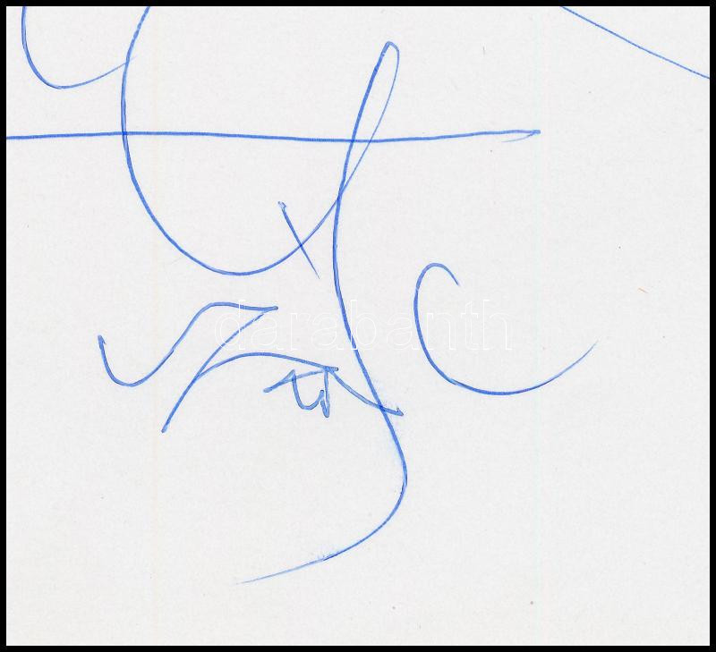 Szász Endre (1926-2003): Női portré, 1991. Toll, papír. Jelzett, autográf dedikációval, 20x28,5 cm - Image 2