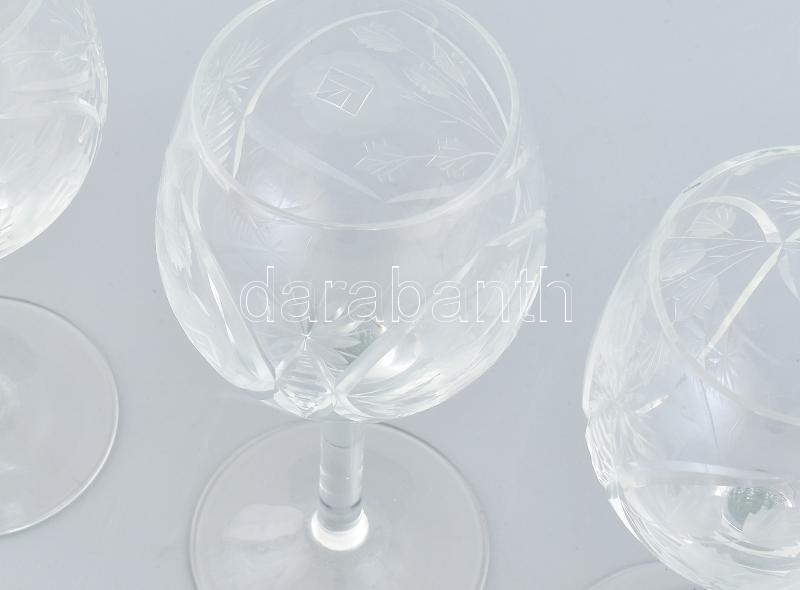 6db talpas, kristály boros pohár, hibátlan, m: 17,5 cm - Image 2