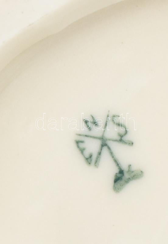 Ens porcelán rózsa. Kézzel festett, jelzett, hibátlan, h: 16,5 cm - Image 2