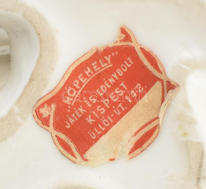 Ens porcelán pillangók. Kézzel festett, alján etikettel jelzett ('Hópehely' Játék és Edénybolt, Kispest), hibátlan, m: 9 cm - Image 3