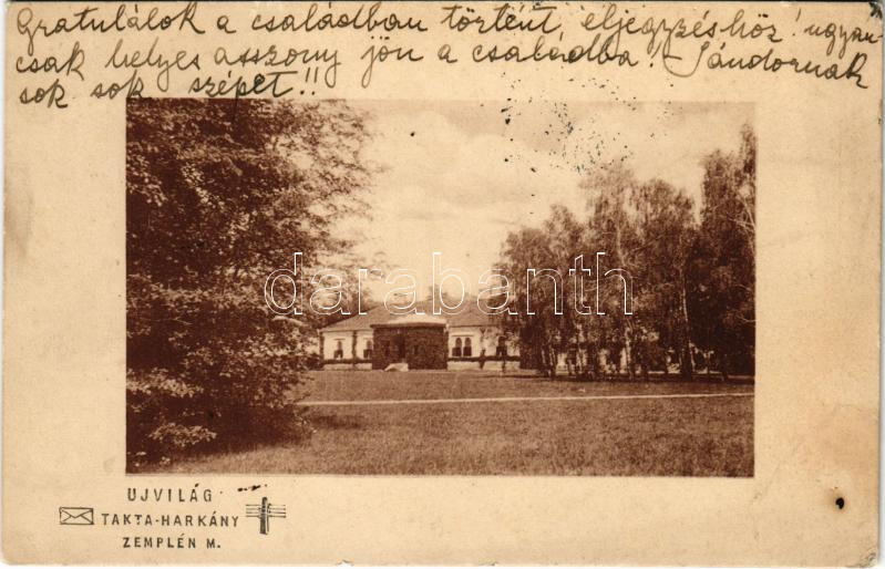 1914 Újvilág-tanya (Taktaharkány), Báró Harkányi János úrilaka, kastély (EK)