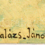 Balázs János jelzéssel: Behavazott utca. Olaj, karton. Fakeretben, 34×44 cm - Image 2