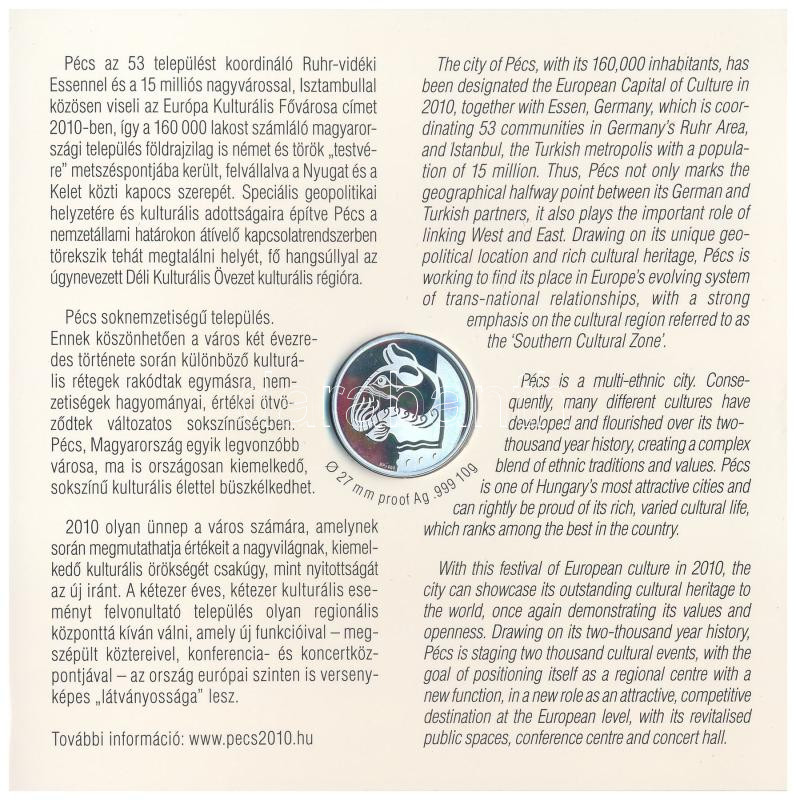 2010. 5Ft-200Ft (6xklf) forgalmi sor szettben + 'Pécs 2010 - Európa Kulturális Fővárosa' Ag emlékérem, T:BU,PP patina Adamo FO44.4 - Image 2