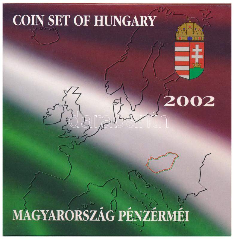 2002. 1Ft-100Ft (7xklf) + 100Ft 'Kossuth' forgalmi sor szettben T:BU patina, ragasztó elengedett Adamo FO35