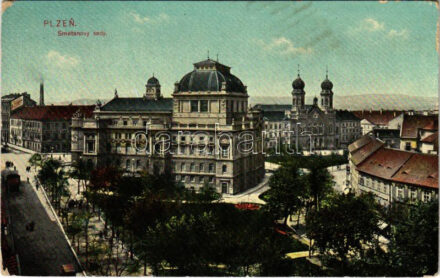 Plzen, Pilsen; Smetanovy sady / zsinagóga / synagogue (Rb)