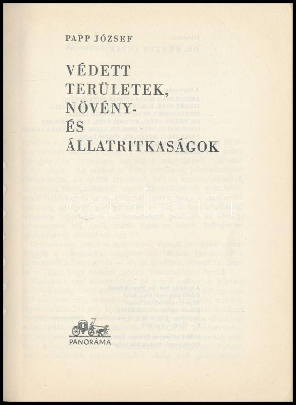 Papp József: Védett területek, növény- és állatritkaságok. Bp.,1966., Panoráma. Kiadói papírkötés - Image 2