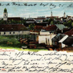 1903 Losonc, Lucenec; látkép, zsinagóga. Kármán kiadása / general view with synagogue (EK)
