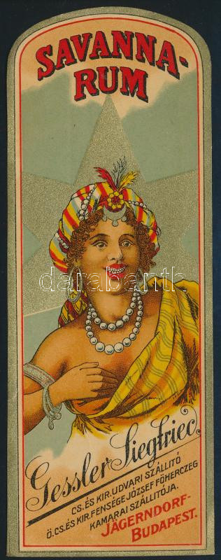 Savannarum Gessler Siegfried Budapest litho italcímke, kis szakadással