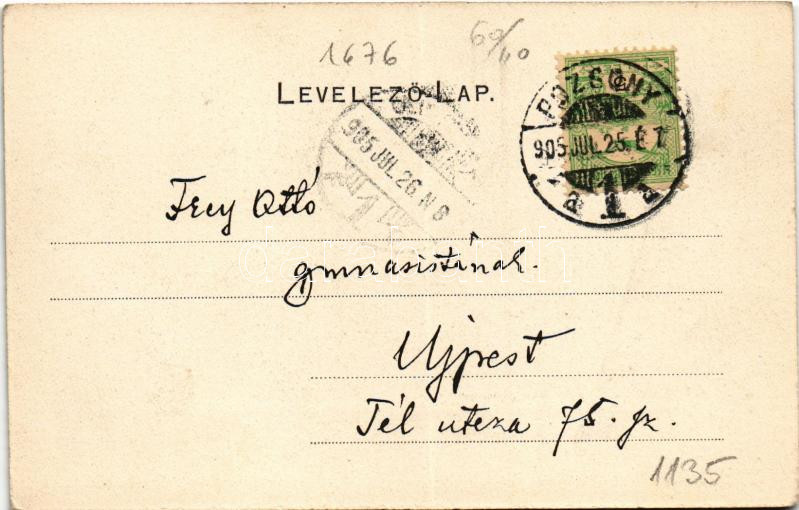 1905 Pozsony, Pressburg, Bratislava; Kossuth Lajos tér, Színház, üzletek. Verlag Gelber's Ansichtskartenausstellung / square, theatre, shops (EK) - Image 2