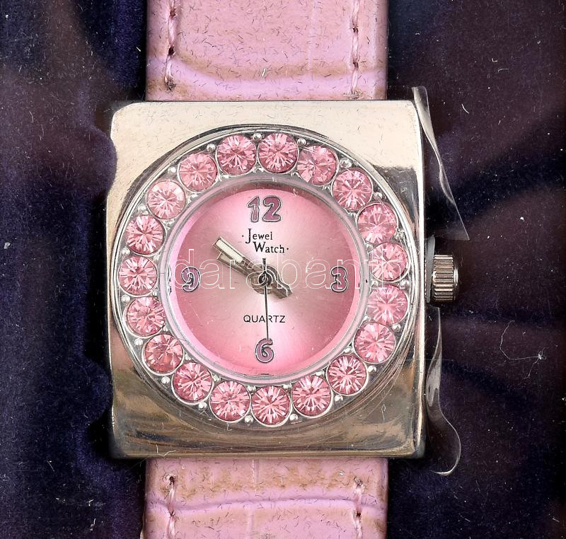 Jewel watch kvarc női karóra, eredeti dobozában, bőr szíjjal. 26x30 mm