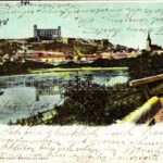 1904 Pozsony, Pressburg, Bratislava; Duna-parti látkép, vár. Heliocolorkarte von Ottmar Zieher / general view, castle (EK)