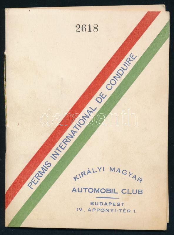 1939 Királyi Magyar Automobil Club - nemzetközi vezetői engedély - Image 2