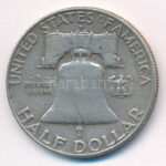 Amerikai Egyesült Államok 1958D 1/2$ Ag 'Franklin' T:2- USA 1958D 1/2 Dollar Ag 'Franklin' C:VF Krause KM#199 - Image 2