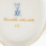 Meissen Rosette Schwarz mintás hamutálka. Kézzel festett, jelzett, hibátlan, 13x9 cm - Image 2