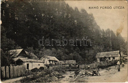 1908 Rahó, Rachov, Rahiv, Rakhiv; Fürdő utca. Rosenblüth Emanuel tulajdona 1908 / street (fl)