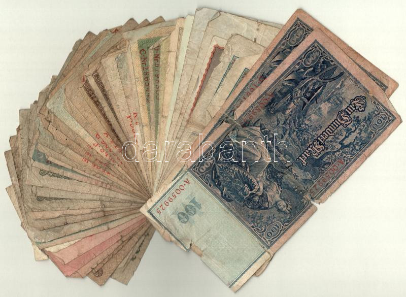 Német Birodalom 1908-1937 1M-1000M (50x) T:3-4 German Empire 1908-1937 1 Mark -1000 Mark (50x) C:F-G - Image 2