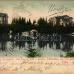1904 Tátra, Magas-Tátra, Vysoké Tatry; Vendéglő és Szentiványi villa a Csorba tónál / Restauration und Villa Szentiványi / Strbské pleso / restaurant, villa, lake (EK) + 'CSORBA P.U.'