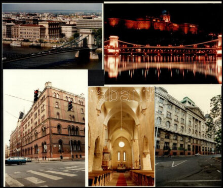 László János (1955- ): Budapest, rendezvények, épületek (Lánchíd, Budai vár, stb.), 11 db színes fotó, részben jelzettek, 12,5x8,5 cm és 18x12,5 cm között