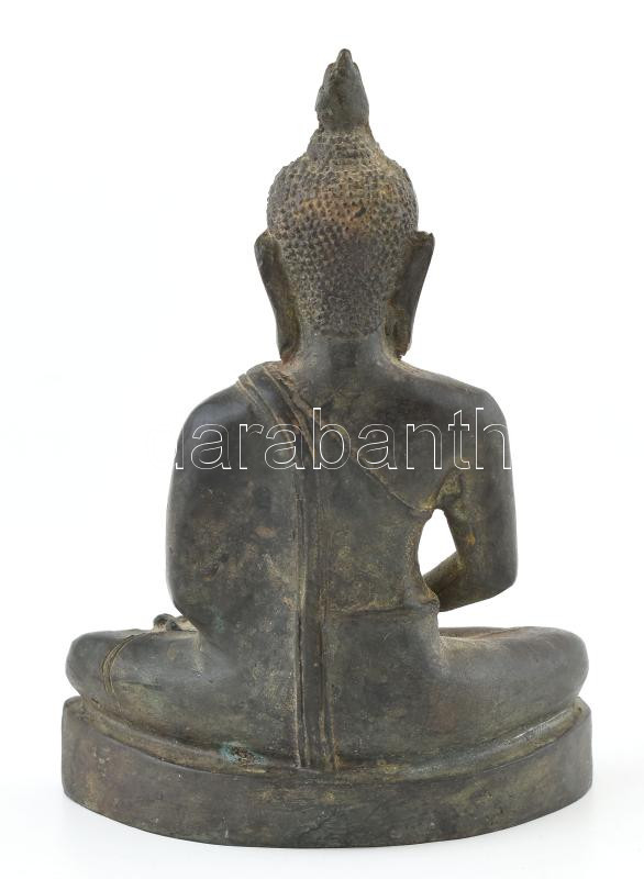 Jelzés nélkül: Buddha. Öntött, patinázott bronz, korának megfelelő állapotban, m: 17 cm - Image 3